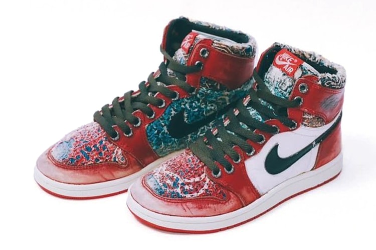 PROLETA RE ART and Foxtrot Uniform Craft One-of-One Air Jordan 1 With Boro Cloth