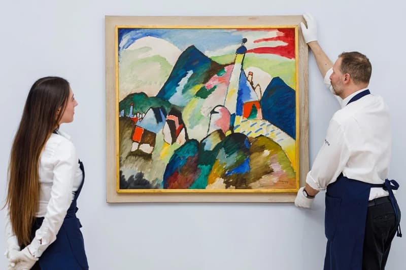 Kandinsky Painting Auction £37.2 Million gbp pounds London uk nazi artwork Murnau mit Kirche II Eindhoven Netherlands