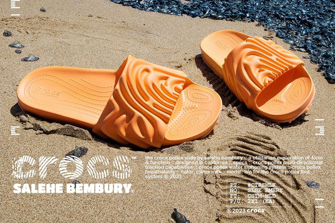 Salehe Bembury Crocs Pollex Slides coconut milk thumbprint cream orange first look info release date 