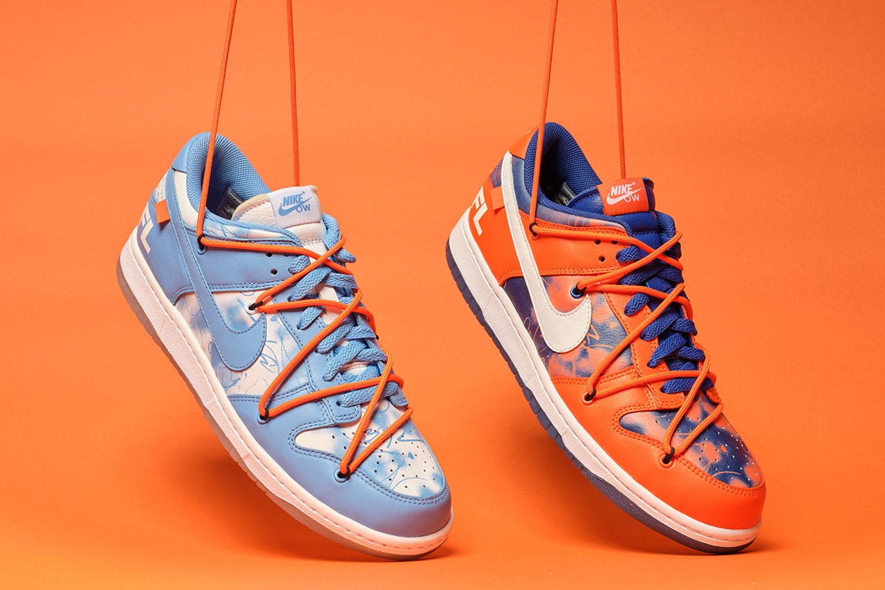 sothebys futura laboratories nike dunk low virgil abloh auction info release date photos store list buying guide 