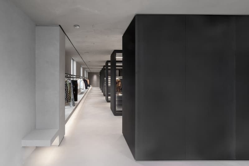 spectrum concept store milan graffiti modularity storage streetwear utilitarianism retail space design interior immersive