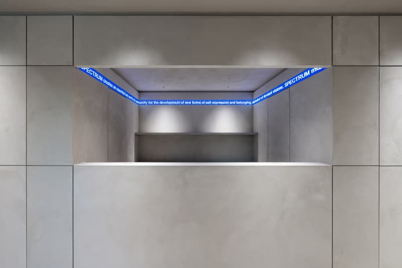 spectrum concept store milan graffiti modularity storage streetwear utilitarianism retail space design interior immersive