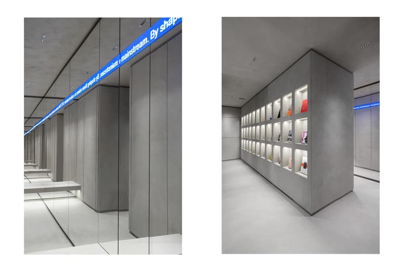 spectrum concept store milan graffiti modularity storage streetwear utilitarianism retail space design interior immersive