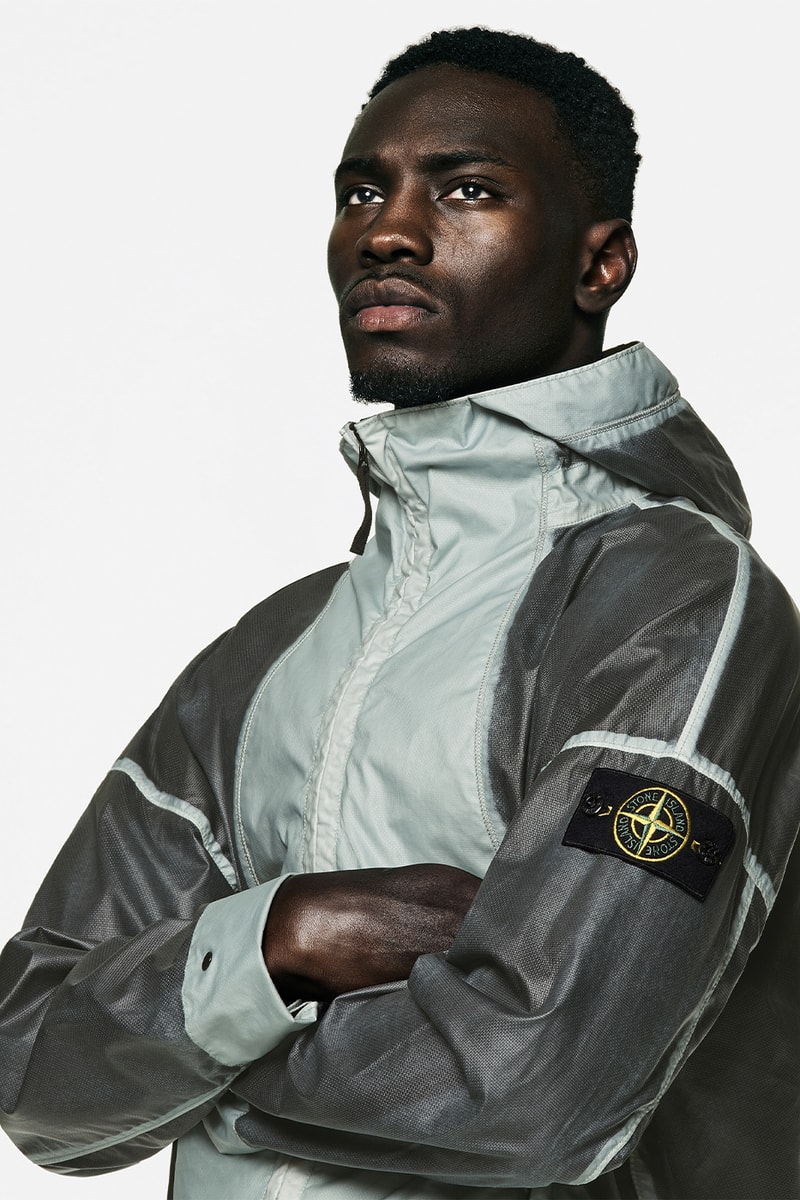 Stone Island Delivers Hand-Sprayed Garments for SS23 air brush knitwear outerwear sweatshirt t-shirt mussola gommata 
