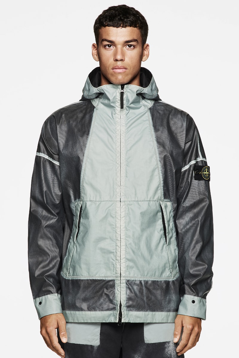 Stone Island Delivers Hand-Sprayed Garments for SS23 air brush knitwear outerwear sweatshirt t-shirt mussola gommata 