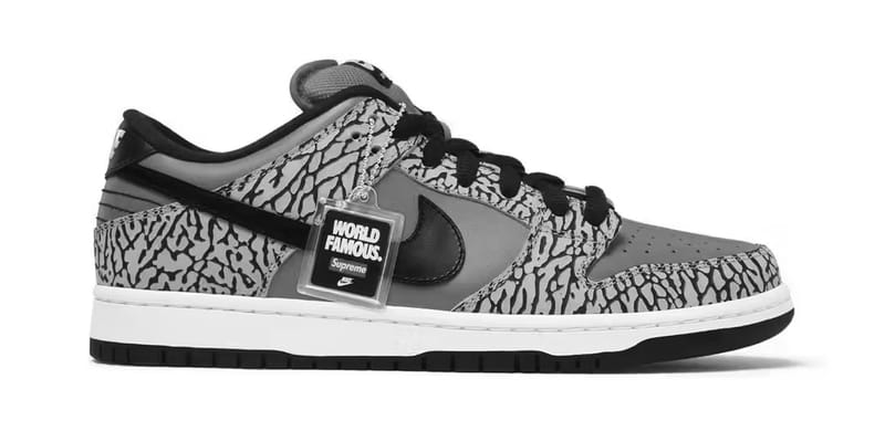 supreme dunk low elephant print