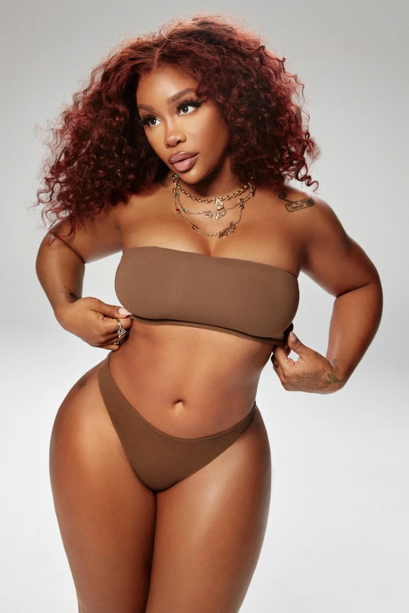 SZA Stars in New SKIMS Campaign lingerie shapewear kim kardashian sos tour omar apollo 