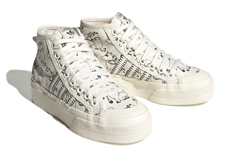 Moomin x adidas Stan Smith Collaboration ID6646 release tove jansson hippopotamus japan anime finnish comic strip character ID4207 adilette slide HQ8949 hypeturf adventure Nizza High ID4205