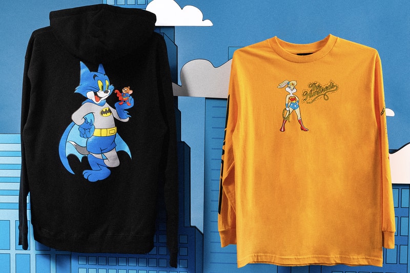 The Hundreds x Warner Bros. Mashups Collection Evokes Feelings of Nostalgia looney tunes bugs bunny superman wile e coyote batman daffy duck porky pig lola bunny marvin the martian elmer fudd tom and jerry tasmania devil dc multiverse looney tunes