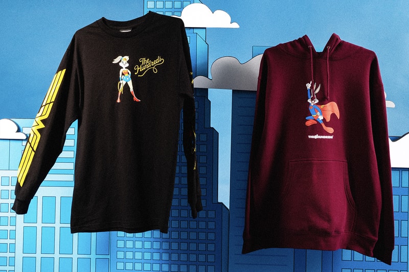 The Hundreds x Warner Bros. Mashups Collection Evokes Feelings of Nostalgia looney tunes bugs bunny superman wile e coyote batman daffy duck porky pig lola bunny marvin the martian elmer fudd tom and jerry tasmania devil dc multiverse looney tunes