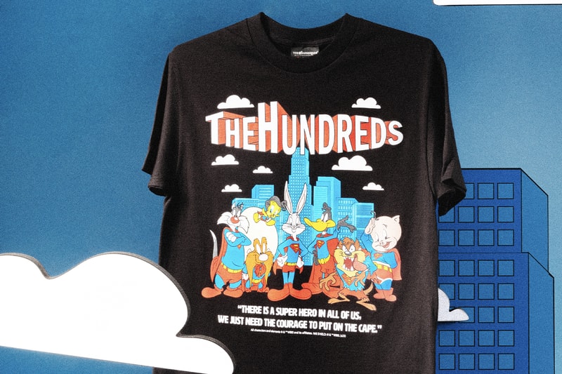 The Hundreds x Warner Bros. Mashups Collection Evokes Feelings of Nostalgia looney tunes bugs bunny superman wile e coyote batman daffy duck porky pig lola bunny marvin the martian elmer fudd tom and jerry tasmania devil dc multiverse looney tunes