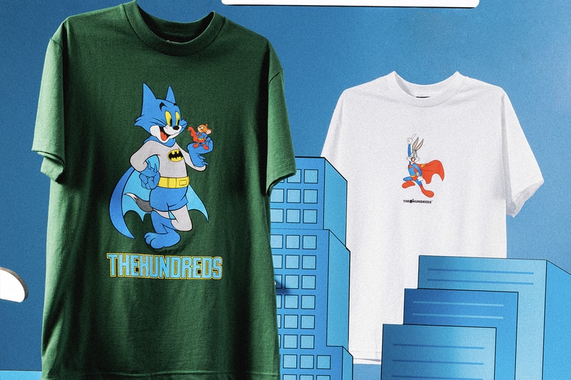 The Hundreds x Warner Bros. Mashups Collection Evokes Feelings of Nostalgia looney tunes bugs bunny superman wile e coyote batman daffy duck porky pig lola bunny marvin the martian elmer fudd tom and jerry tasmania devil dc multiverse looney tunes