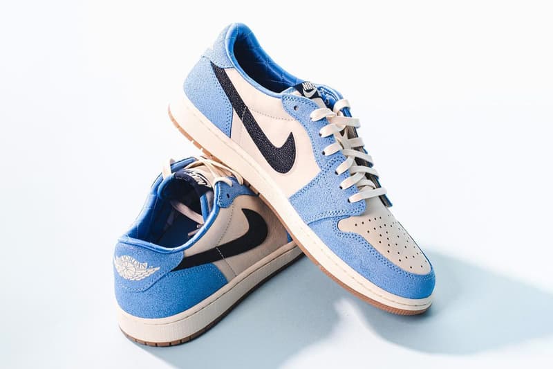 UNC Football Unveils Air Jordan 1 Low OG PE Collaboration jordan brand aj1 suede swoosh nike university of north carolina chapel hill