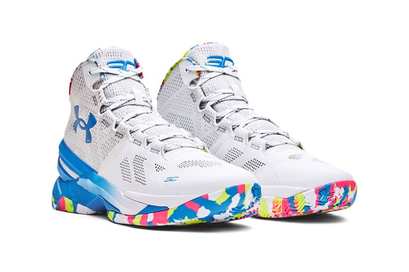 Under Armour Brings Back the Curry 2 "Splash Party" in Celebration of Steph's Birthday 3026282-100 steph curry basketball golden state warriors nba threes shooting running shoes sneakers