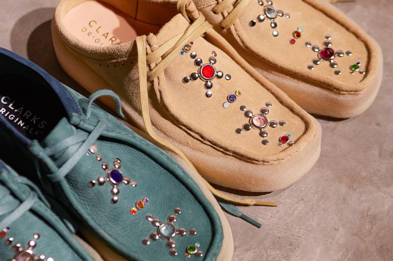 Vandy The Pink clarks originals wallabee cup mule green tan star jewel first look release info