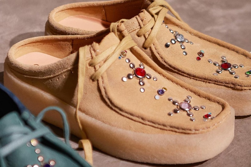 Vandy The Pink clarks originals wallabee cup mule green tan star jewel first look release info