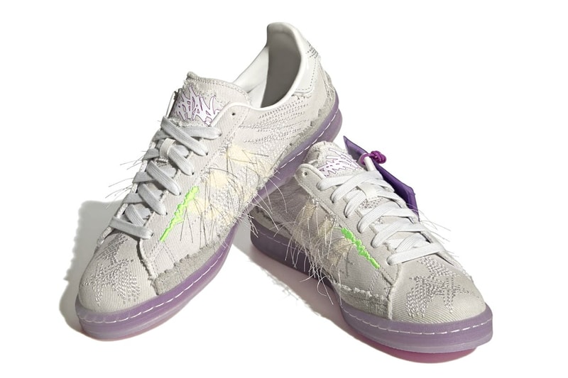 Youth of Paris x adidas Campus 80s Arrives in Second "Crystal White" Colorway black ID6805 grey one-solar green black