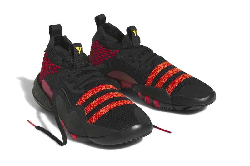 The adidas Trae Young 2 Releases in Atlanta Hawks Colors Core Black/Better Scarlet-Bold Gold nba basketball shoes HQ0986 spring may release date