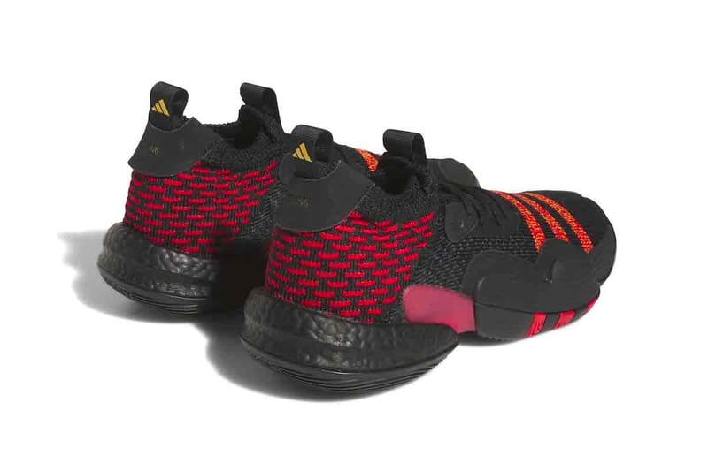 The adidas Trae Young 2 Releases in Atlanta Hawks Colors Core Black/Better Scarlet-Bold Gold nba basketball shoes HQ0986 spring may release date