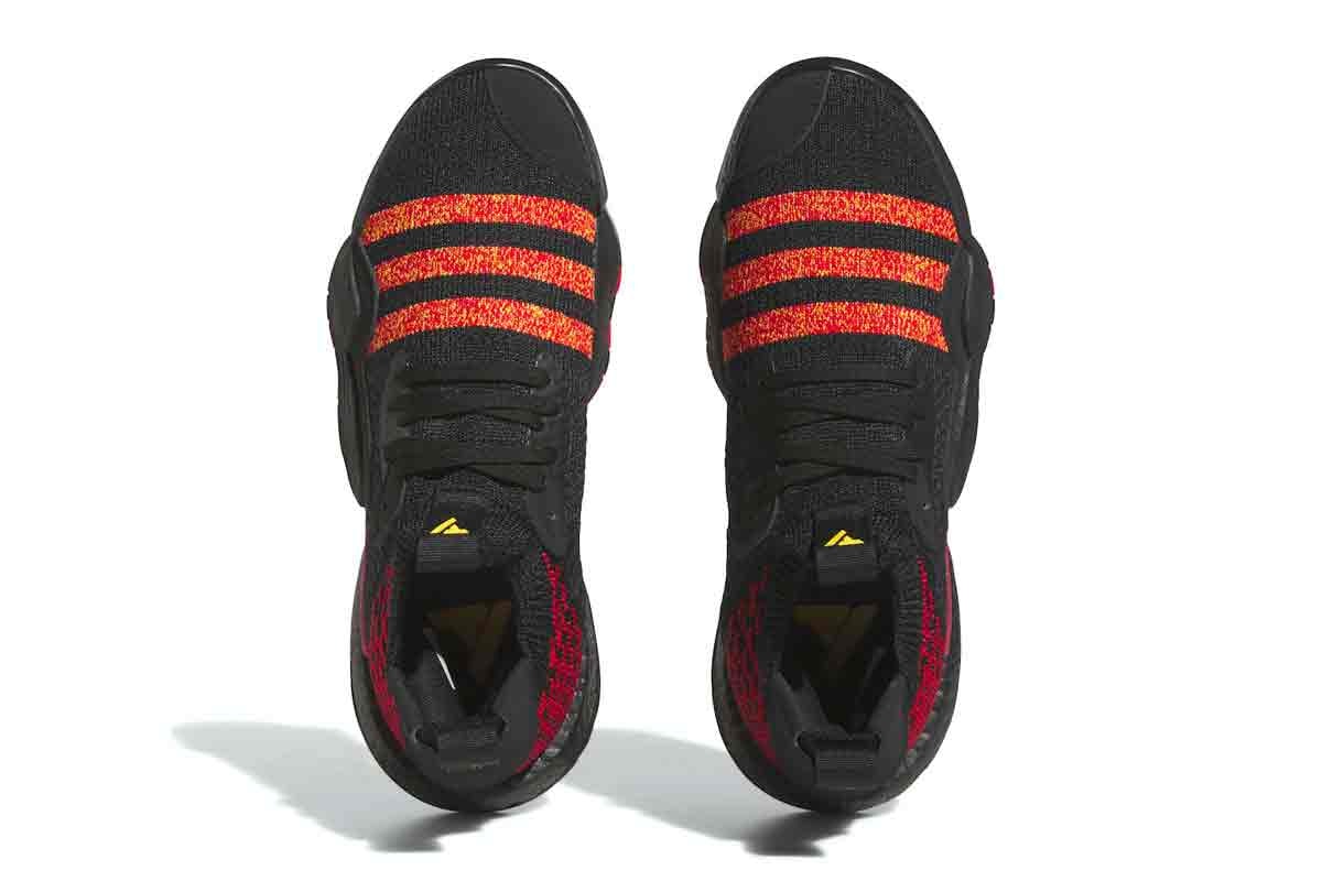 The adidas Trae Young 2 Releases in Atlanta Hawks Colors Core Black/Better Scarlet-Bold Gold nba basketball shoes HQ0986 spring may release date