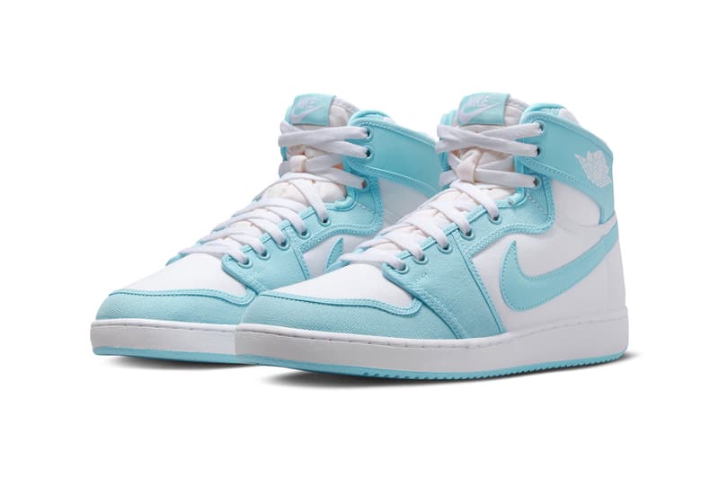 Official Look at the Air Jordan 1 KO "Bleached Aqua" DO5047-411 Bleached Aqua/White May Release Date michael jordan swoosh jordan brand high top shoes 