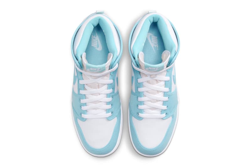 Official Look at the Air Jordan 1 KO "Bleached Aqua" DO5047-411 Bleached Aqua/White May Release Date michael jordan swoosh jordan brand high top shoes 