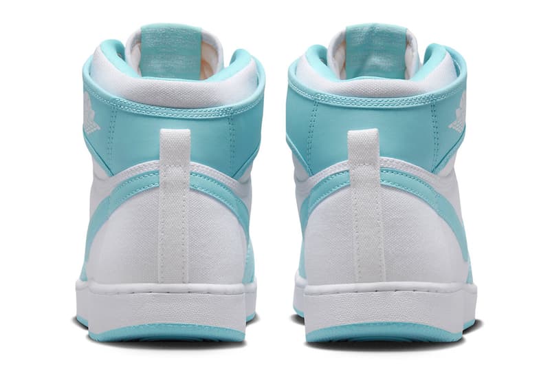 Official Look at the Air Jordan 1 KO "Bleached Aqua" DO5047-411 Bleached Aqua/White May Release Date michael jordan swoosh jordan brand high top shoes 