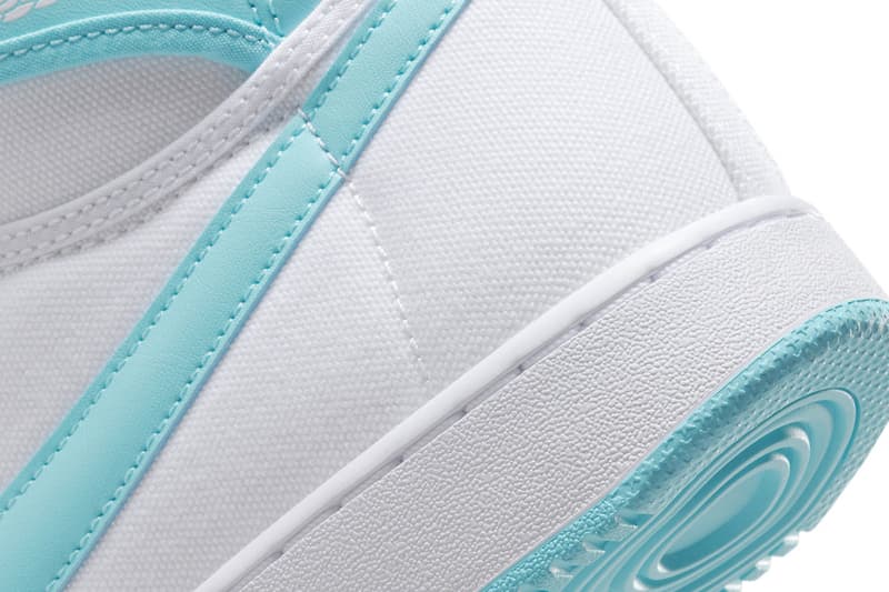 Official Look at the Air Jordan 1 KO "Bleached Aqua" DO5047-411 Bleached Aqua/White May Release Date michael jordan swoosh jordan brand high top shoes 