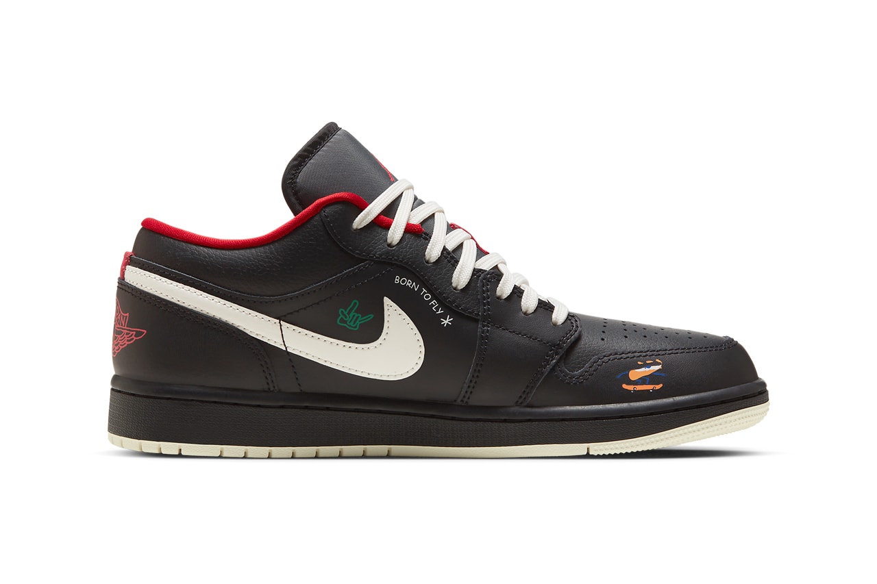 Air Jordan 1 Low Born to Fly Black Red FJ7073-010 Release date info store list buying guide photos price