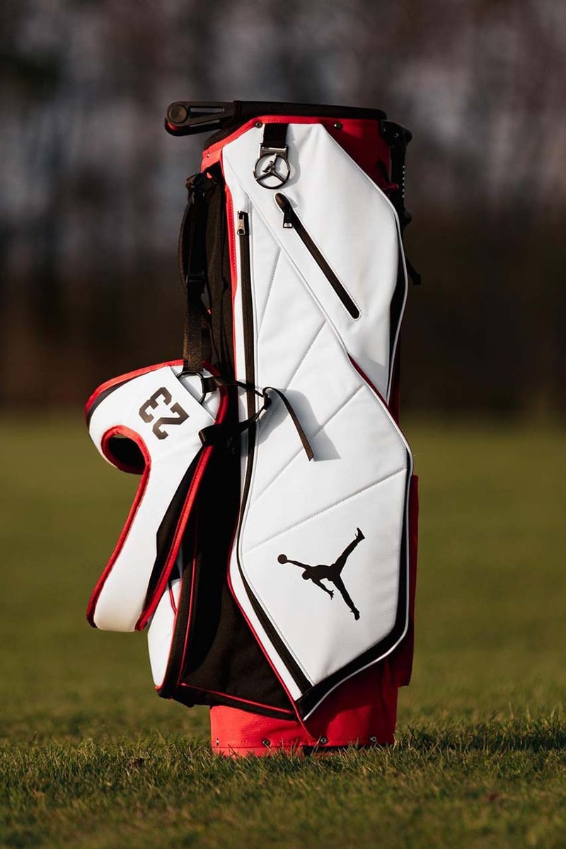 air jordan fadeaway golf bag stand nike white red black jumpman varsity
