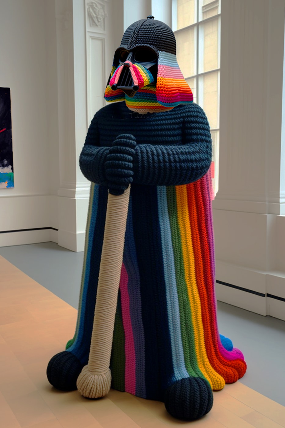 Ken Kelleher Unveils Hand Knit Darth Vader Sculptures crochet 180 cm multi color release info date price