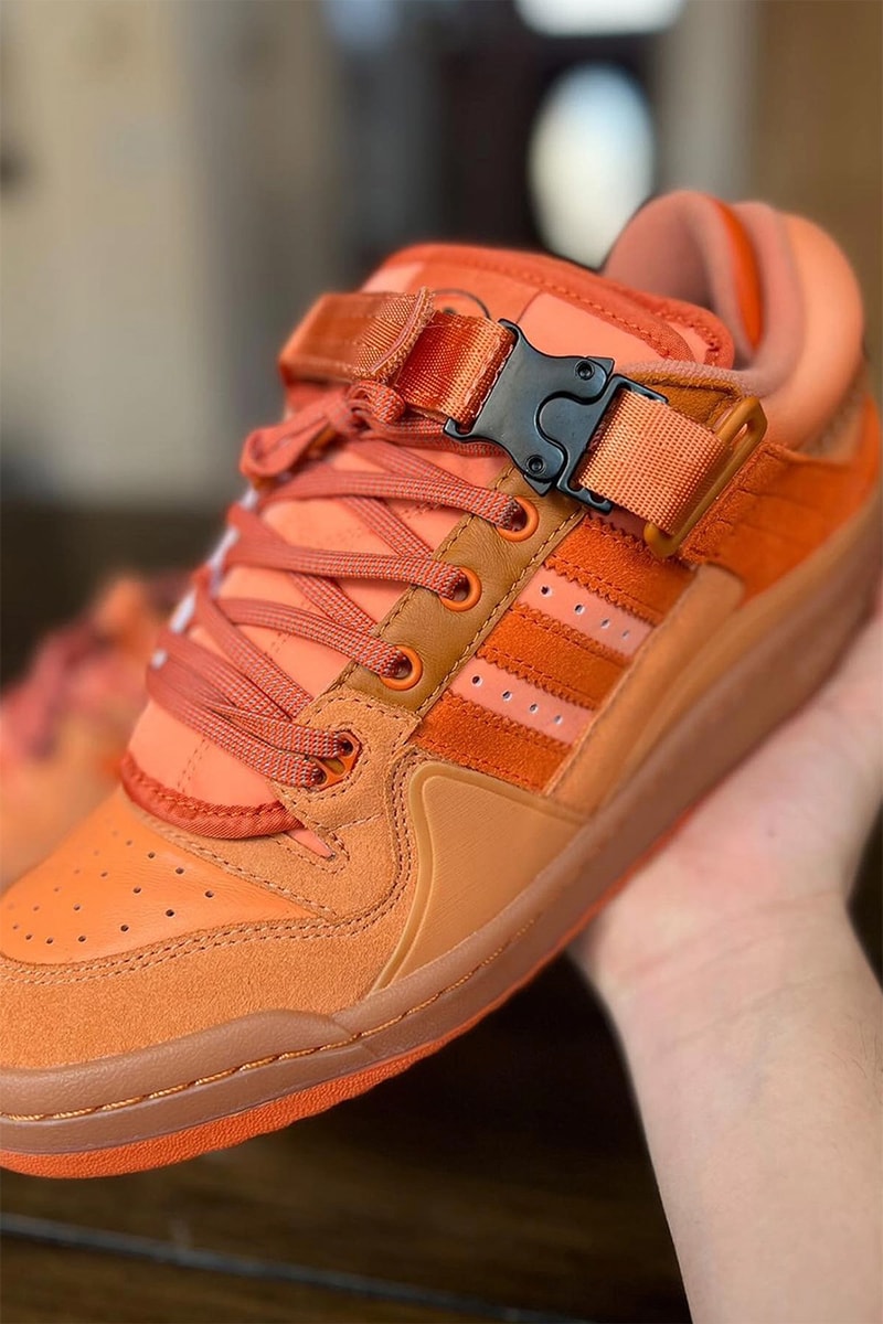 bad bunny adidas forum buckle low orange flare sample photos info