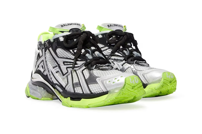 Balenciaga Runner Sneaker white black neon information details yellow denma footwear hype