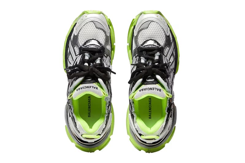 Balenciaga Runner Sneaker white black neon information details yellow denma footwear hype