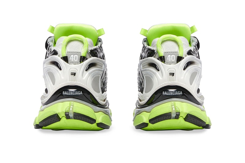 Balenciaga Runner Sneaker white black neon information details yellow denma footwear hype