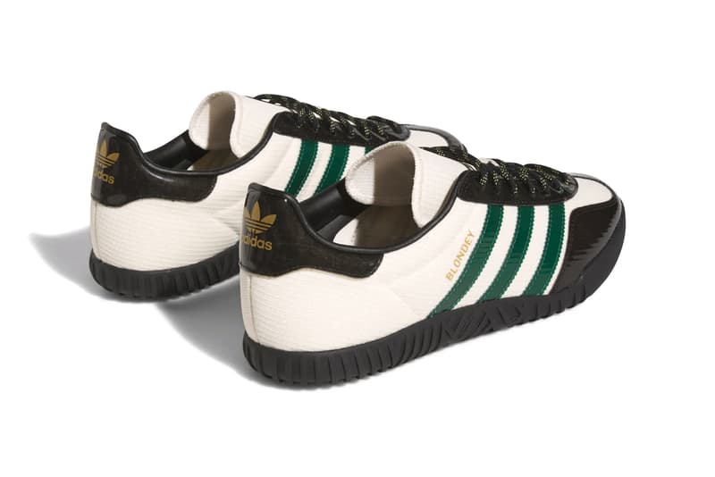 adidas Gazelle Indoor Blondey skateboarding football soccer collaboration cleats teaser info images black white green