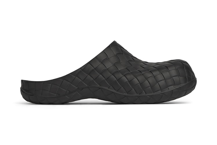 Bottega Veneta Drops Rubber Intreccio Weave Beebee Clogs and Slides