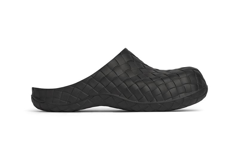 Bottega Veneta Beebee Clog Slide Intreccio Lightweight Rubber Design Black Sea Salt Matthieu Blazy Release Information Drops Footwear