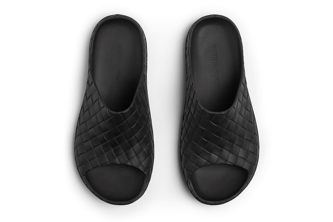 Bottega Veneta Beebee Clog Slide Intreccio Lightweight Rubber Design Black Sea Salt Matthieu Blazy Release Information Drops Footwear