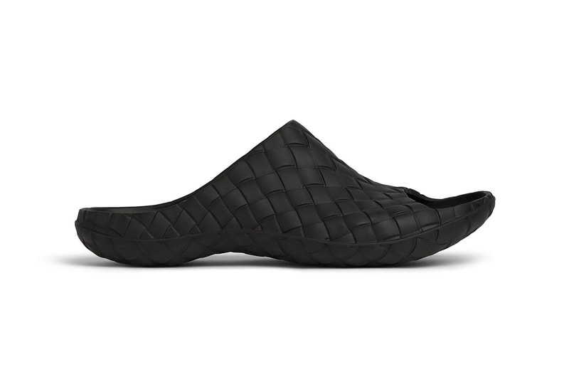 Bottega Veneta Beebee Clog Slide Intreccio Lightweight Rubber Design Black Sea Salt Matthieu Blazy Release Information Drops Footwear