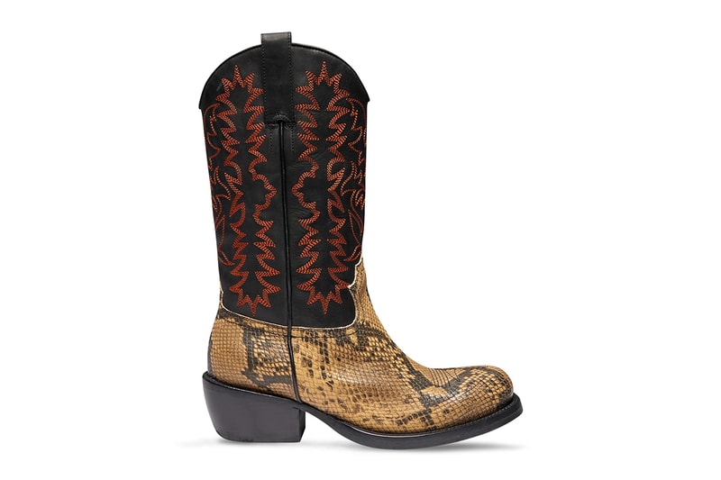 Dries Van Noten Spring Summer 2023 Western Mules Slides Cowboy Boots Snakeskin Stitching Patterns Release Information Runway