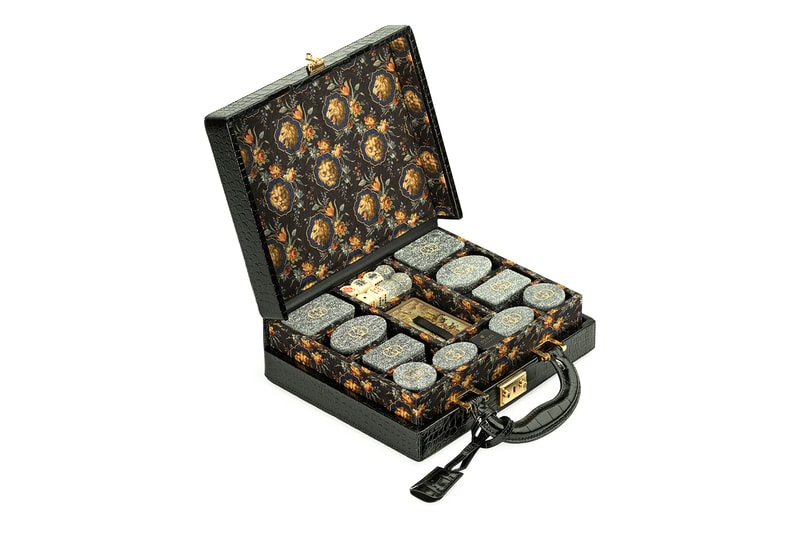 Decorative Chessboard with crocodile case in black