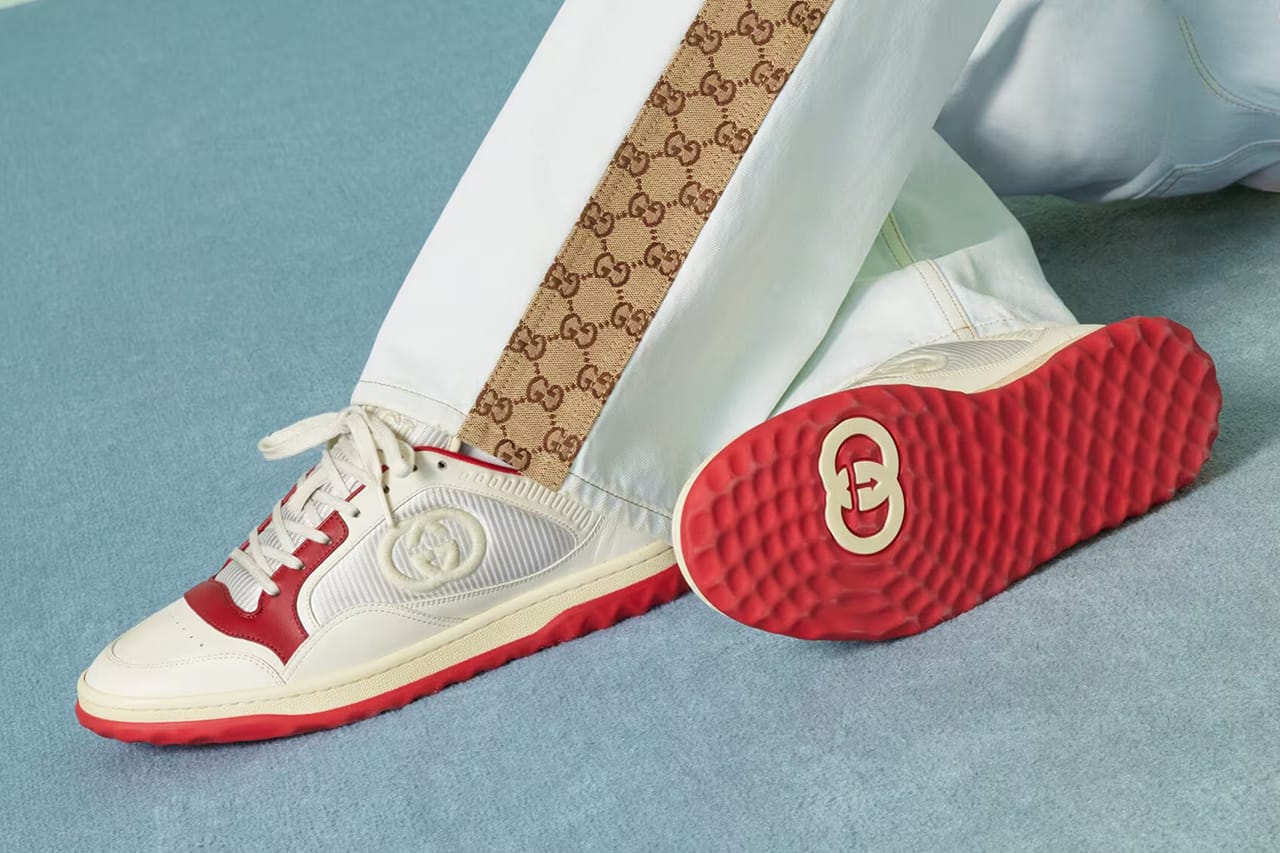 Men's Gucci Tennis 1977 high top sneaker in beige and ebony GG canvas |  GUCCI® US