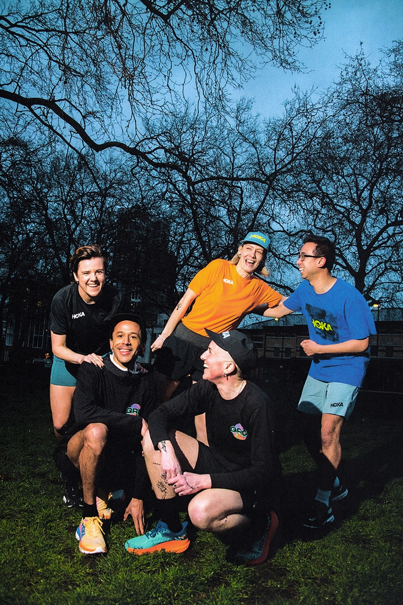 HOKA queer running club campaign hypebeast visuals charity funding 