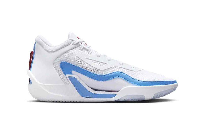 Official Look at the Jordan Tatum 1 "St. Louis" DX5573-100 jayson tatum signaure jordan brand shoe son deuce White/University Red-University Blue-University Gold michael jordan boston celtics nba basketball