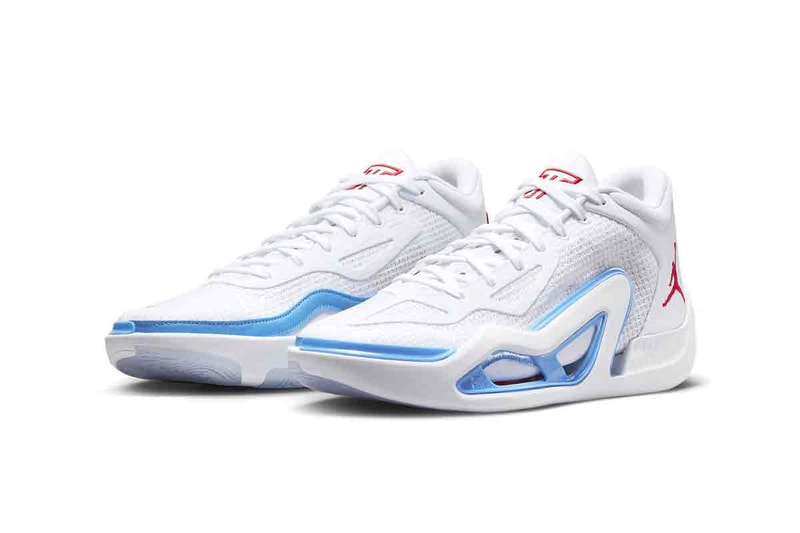 Official Look at the Jordan Tatum 1 "St. Louis" DX5573-100 jayson tatum signaure jordan brand shoe son deuce White/University Red-University Blue-University Gold michael jordan boston celtics nba basketball
