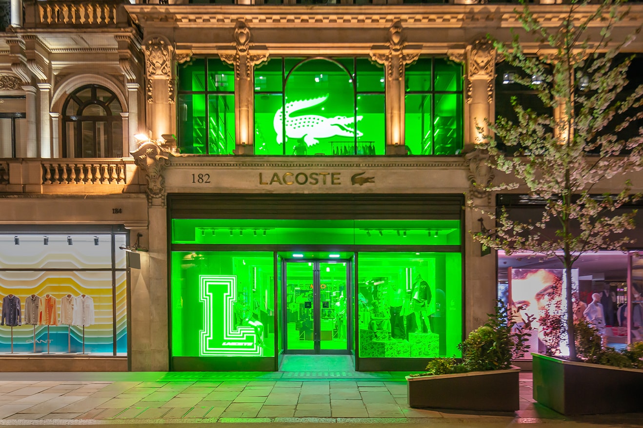 Lacoste London Regent Street Store Opening crocodile flagship uk sportswear menswear womenswear tennis