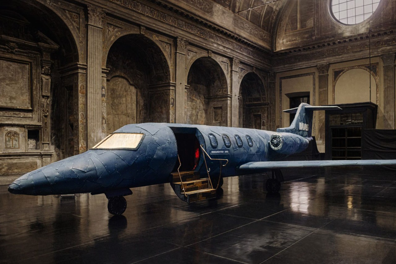 Maarten Baas Wrapped a Private Jet in G-Star Raw Denim for Milan Design Week