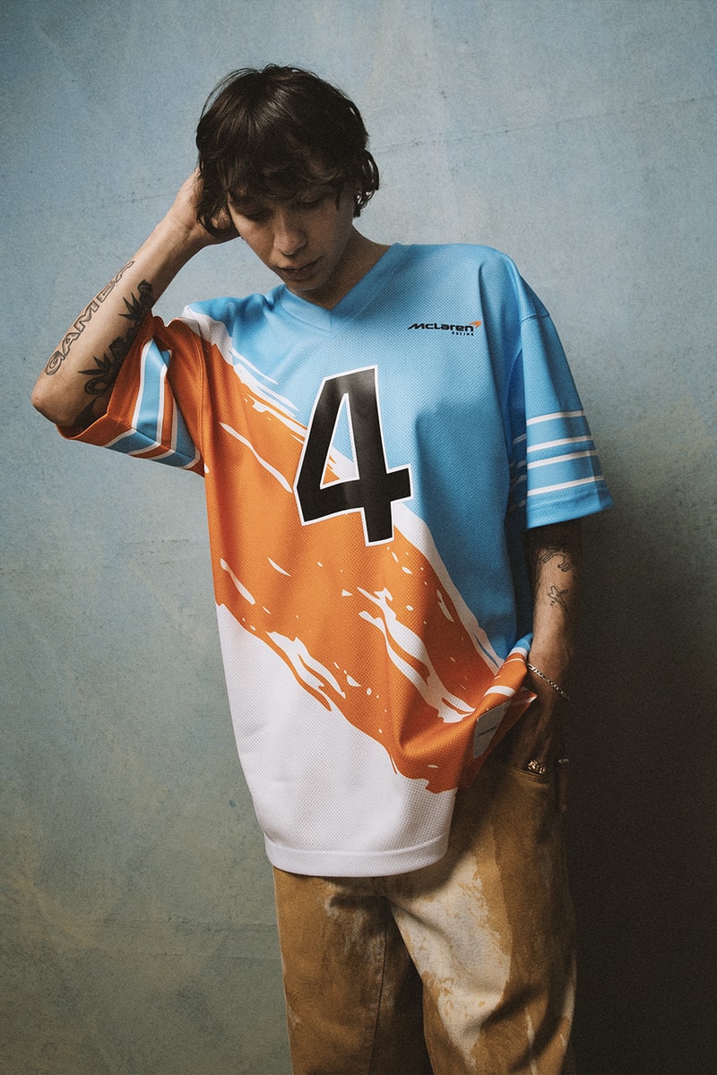 McLaren Announces Mitchell & Ness Collaboration Merch lando norris Oscar Piastri daniel ricciardo formula one formula 1 f1 grand prix miami monaco las vegas 