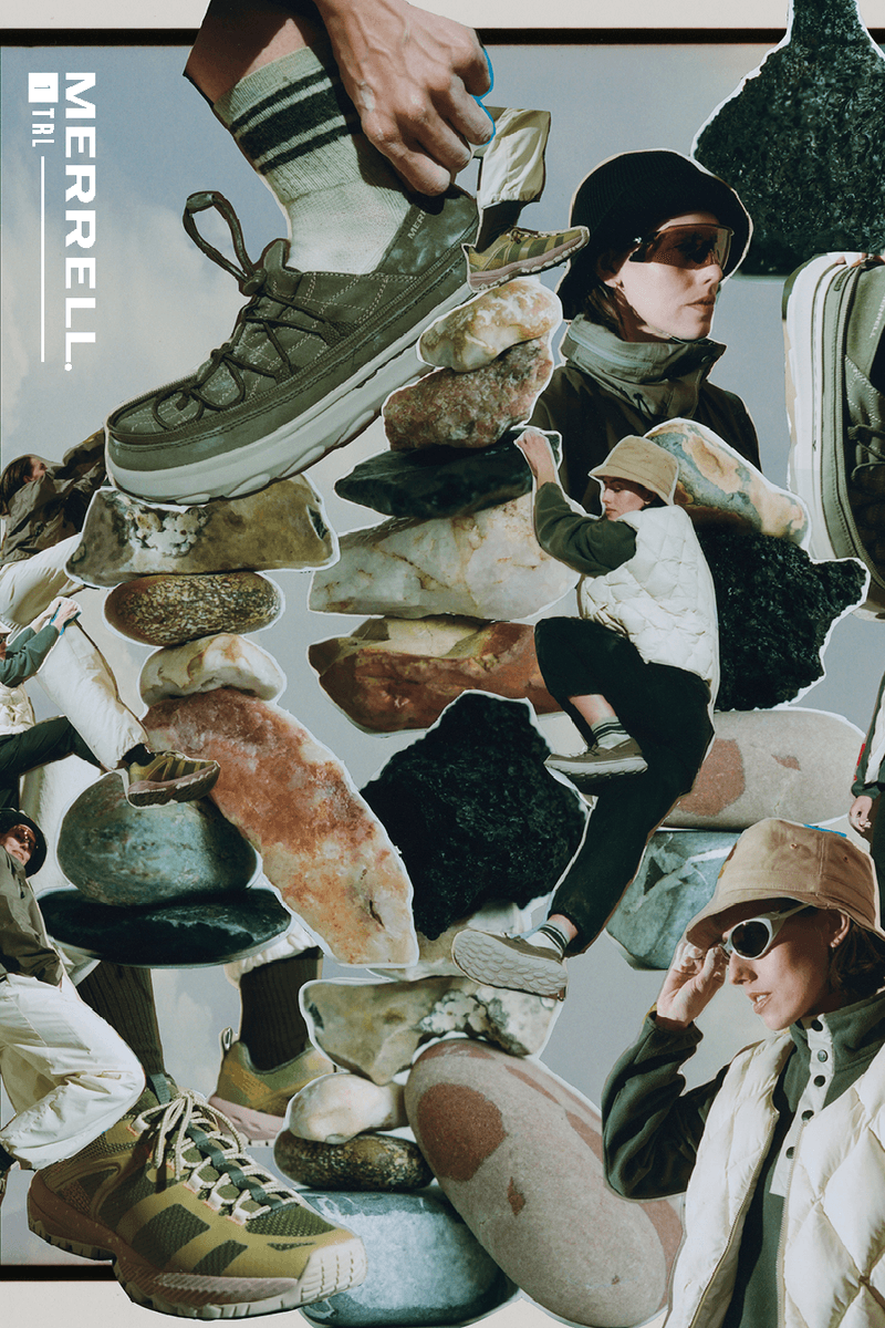 Merrell 1TRL Spring Summer 2023 SS23 "My Trail" Campaign Collage Elena Cremona Footwear 